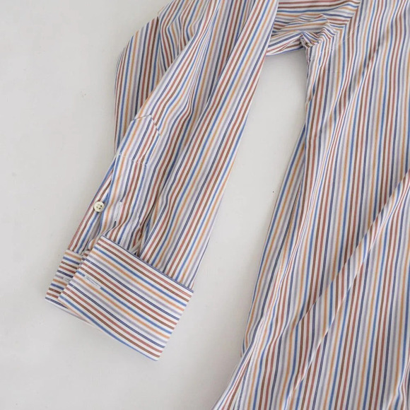 Vintage Burberry London  Multi-colour Striped Button Down Dress Shirt - Picture 10 of 14